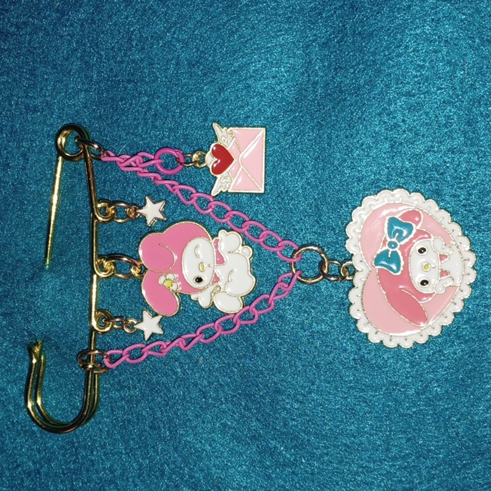 Pink My Melody Diaper Pin Brooch